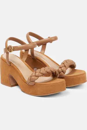 Gianvito Rossi Leather and suede platform sandals