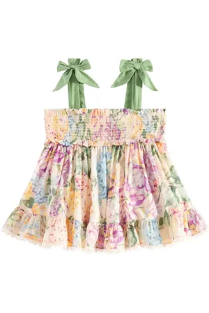 ZIMMERMANN Halliday shirred floral cotton top