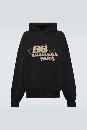 Balenciaga Logo cotton jersey hoodie