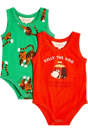 The Animals Observatory Baby set of 2 printed cotton bodysuits