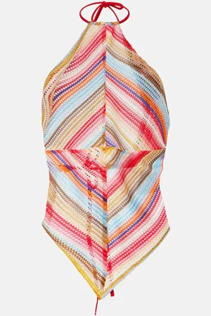 Missoni Striped halterneck knit top