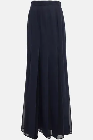 Max Mara Nicia linen-blend and silk maxi skirt
