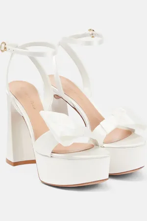 Gianvito Rossi Bow-trimmed satin platform sandals