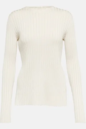 The Row Ash cutout-detail ribbed-knit silk top