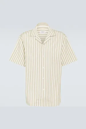 Lanvin Striped cotton bowling shirt