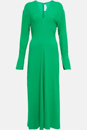 Victoria Beckham V-neck crÃªpe midi dress