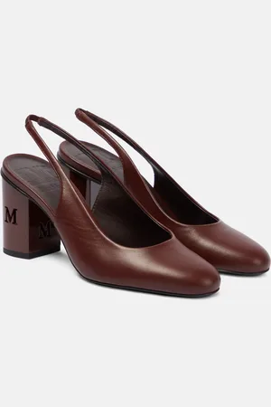 Max Mara Damiersli leather slingback pumps