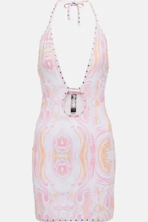 Reina Olga Cutout printed minidress