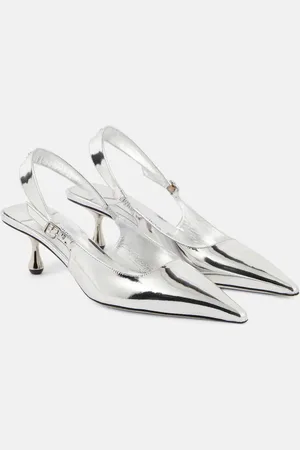 Jimmy Choo Amel metallic leather slingback pumps