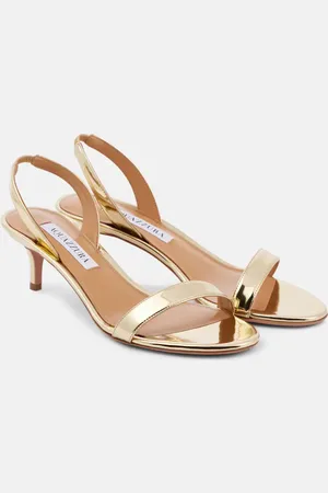 Aquazzura So Nude 50 mirrored leather sandals