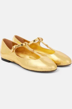 Chloé ChloÃ© Marcie metallic leather Mary Jane flats