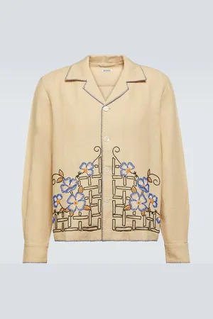 BODE Himalayan Poppy embroidered linen shirt