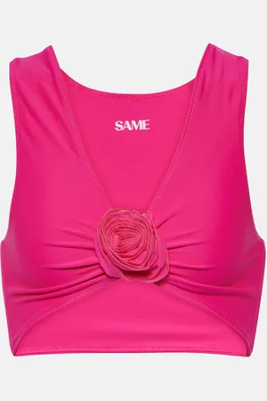 SAME Rose floral-appliquÃ© bikini top