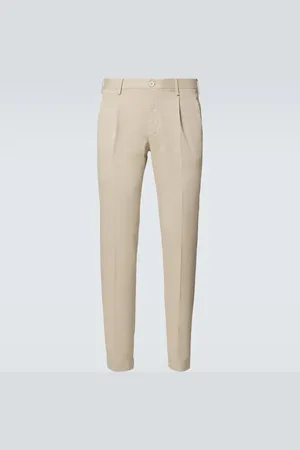 SLOWEAR Pleated cotton tapered pants