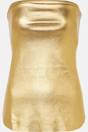Stouls Gina strapless metallic leather top