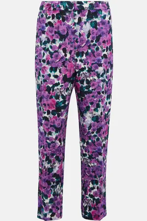 DRIES VAN NOTEN Floral croc-effect straight pants