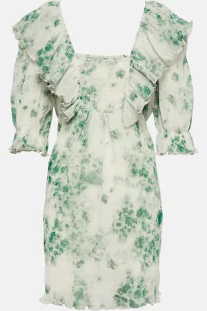 Ganni Pleated georgette minidress