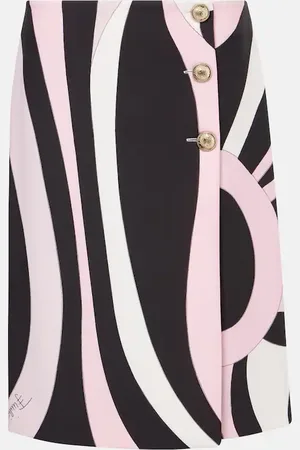 Puccini Printed cady midi skirt