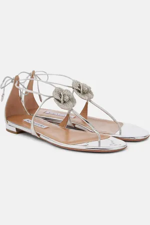 Aquazzura Crystal Orchid mirrored leather sandals