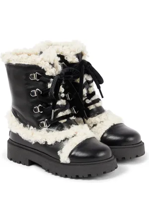 PèPè PÃ¨PÃ¨ Faux shearling-trimmed leather boots
