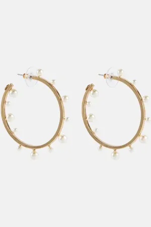 Jennifer Behr Odetta faux pearl hoop earrings