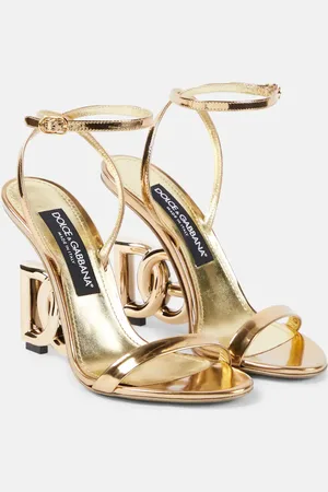 Dolce & Gabbana DG mirrored leather sandals