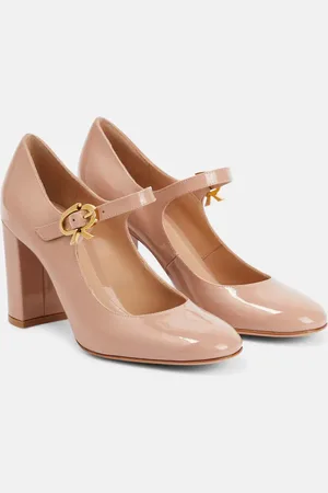 Gianvito Rossi Mary Ribbon patent leather pumps
