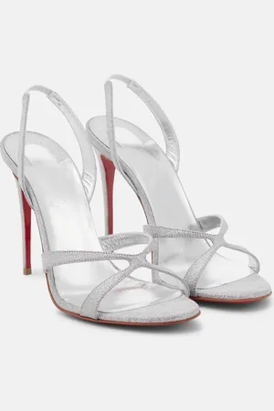 Christian Louboutin Emilie glittered leather slingback sandals