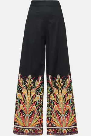 Etro Printed cotton-blend flared pants