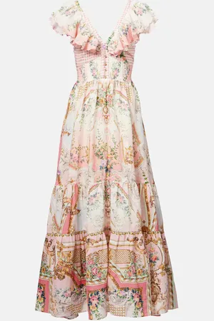Camilla Tiered linen maxi dress