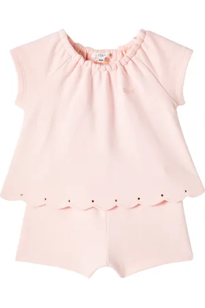 Chloé ChloÃ© Kids Baby logo cotton playsuit