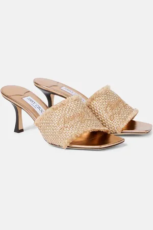 Jimmy Choo Alexia 70 logo woven lamÃ© mules
