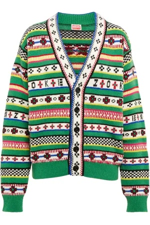 Kenzo Fairisle jacquard wool-blend cardigan