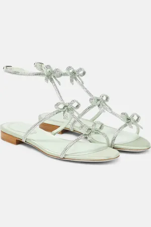 RENE CAOVILLA Caterina embellished satin sandals