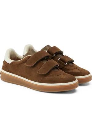 Loro Piana Walk leather-trimmed suede sneakers