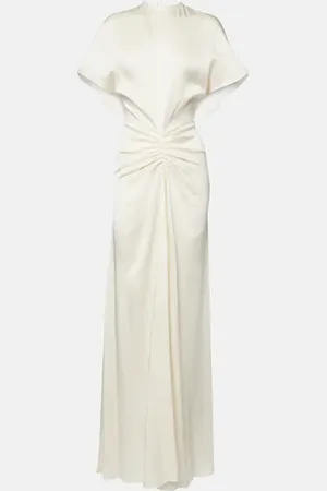 Victoria Beckham Gathered crÃªpe satin gown