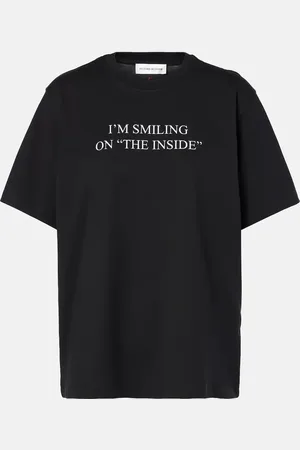 Victoria Beckham Printed cotton jersey T-shirt