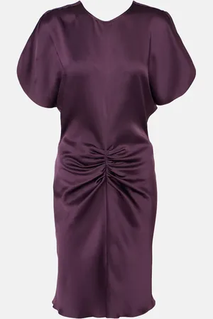 Victoria Beckham Gathered satin minidress
