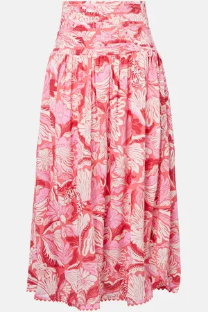POUPETTE ST BARTH Carla pleated printed midi skirt