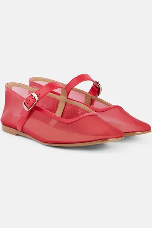 Le Monde Beryl Le Monde BÃ©ryl Leather-trimmed mesh Mary Jane flats