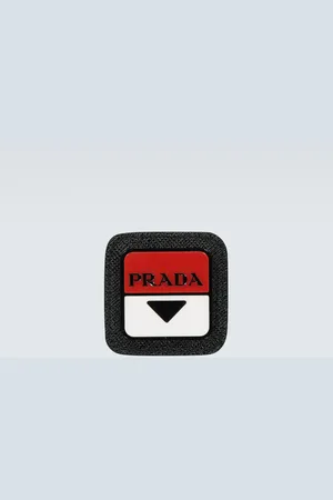 Prada Leather-trimmed logo badge