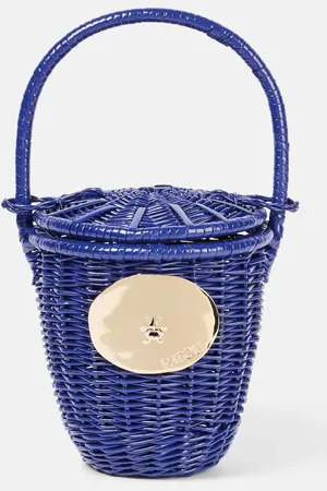Patou Iconic embellished wicker bucket bag