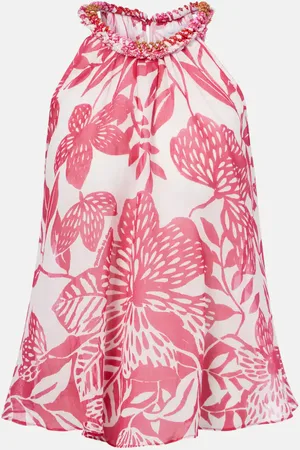 POUPETTE ST BARTH Cleo floral beaded cotton top
