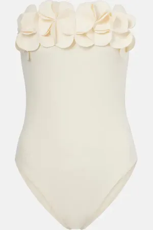 Karla Colletto Tess floral-appliquÃ© swimsuit
