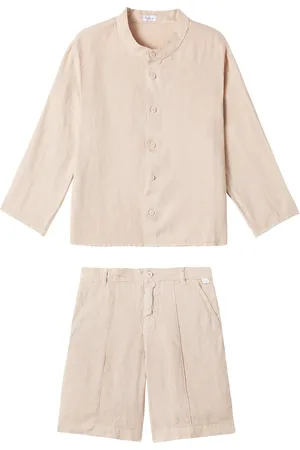 Il gufo Linen T-Shirt and shorts set