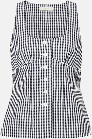 FAITHFULL THE BRAND Gingham cotton poplin top