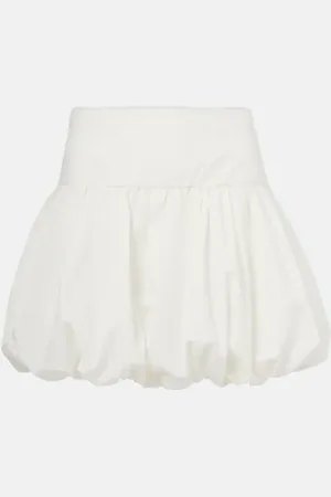 FAITHFULL THE BRAND Gathered cotton poplin miniskirt