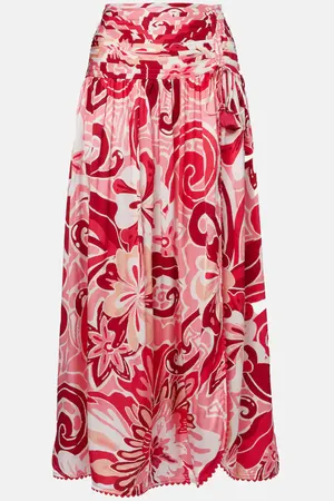 POUPETTE ST BARTH Carla printed satin maxi skirt