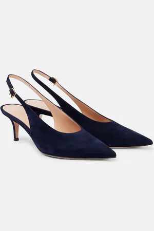 Gianvito Rossi Robbie 55 suede slingback pumps