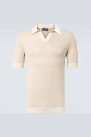 Thom Sweeney Cotton-blend polo shirt